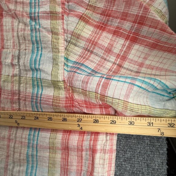 Tommy Bahama Blue Red Plaid Short Sleeve Linen 2XL Pocket Mens Button Up Beach - Picture 6 of 11